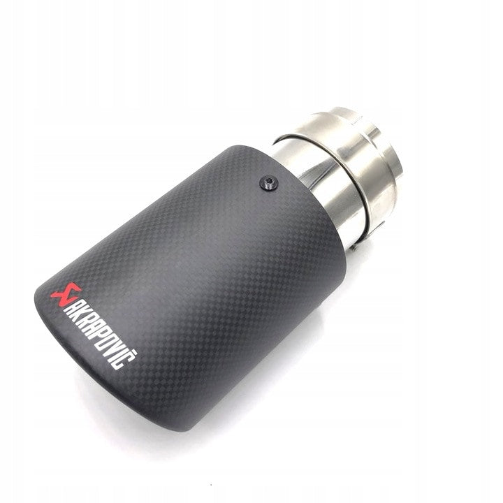 Ornament toba evacuare (tips) inox si fibra de carbon (intrare 63mm - iesire 114mm)
