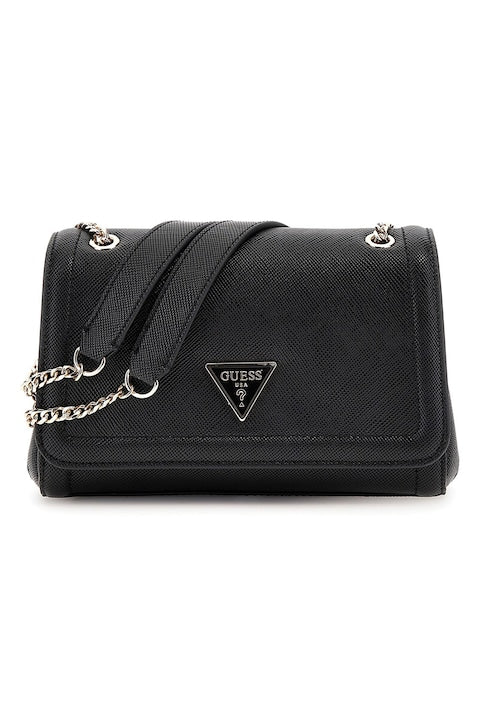 GUESS - Geanta crossbody din piele ecologica cu bareta din lant Noelle Negru 12 rate cu 0% dobândă