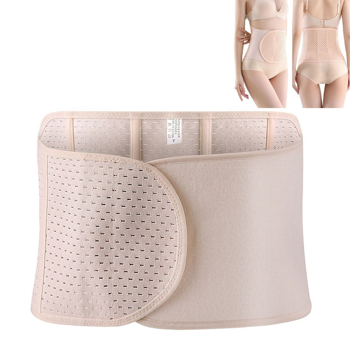 Centura de slabit ZGGZERG Centura lombara tip corset refacere postnatala suport lombar compresie dubla marime ajustabila cu velcro pentru eliminarea tesutului adipos de pe abdomen corector postura Poliester 80*23cm aproape alb