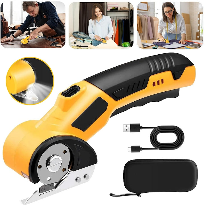 Electric cutting scissors, yellow/black, 2000mAh, 10000RPM, complete set