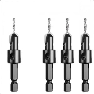 Set of 4 high-speed steel drill bits, sizes 2.8x3.0x3.2x3.5x8mm, for soft and hard wood, 51x2.8mm