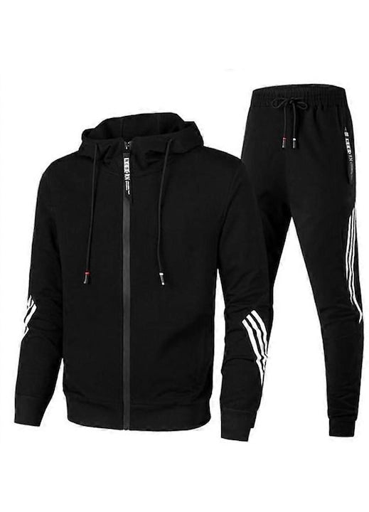 OEM - Trening casual barbati cu gluga poliester/bumbac negru L INTL 12 rate cu 0% dobândă