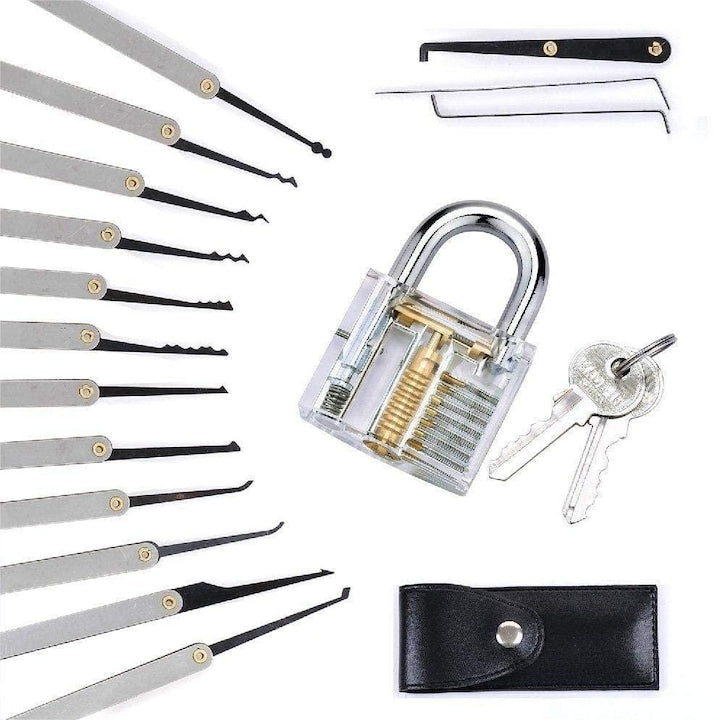 Set instrumente pentru lacatus 15 Piese Gri/Negru