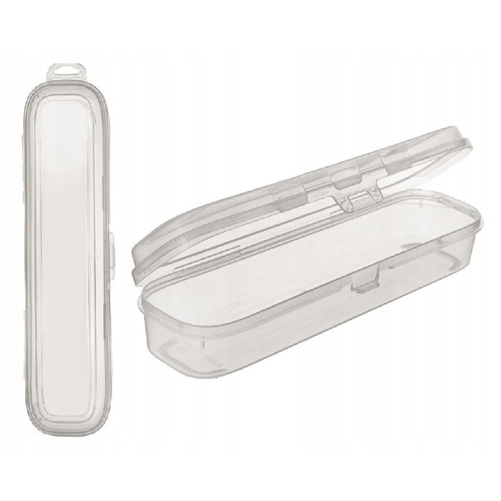 Orion Toothbrush Holder 25x6x4 cm Made from Transparent and Durable Material Clip Closure Can Be Hung Universal for Storing Various Accessories Transparent