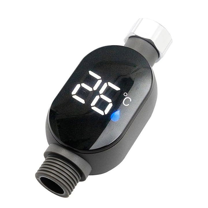 Termometru digital Rqiurpn inox LED impermeabil 10.6x4.5cm pentru baie si bucatarie