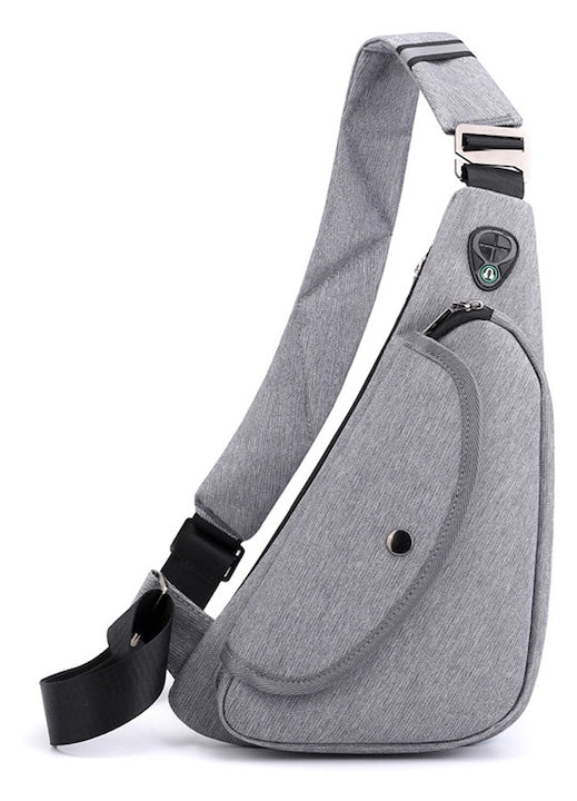 YANYXR - borseta tip sling din nylon borseta pe piept diagonala anti-furt cu buzunare multiple bretea reglabila reflectorizanta BST3020820-3 gri 13.38 x 1.97 x 8.66 in 12 rate cu 0% dobândă