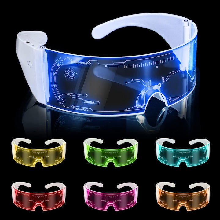 Ochelari LED Cyberpunk LED 7 Culori pentru Cosplay Bar Club Fete Baieti Copii Ochelari de Petrecere