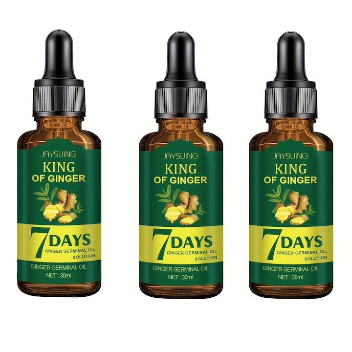 Set 3 seruri cu ulei germinal de ghimbir pentru cresterea parului Jaysuing 30 ml