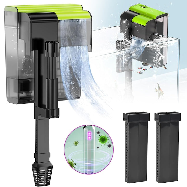 CHOOLY 4-in-1 External Filter, black and green, 450 L/H flow, dimensions 200x160x100mm