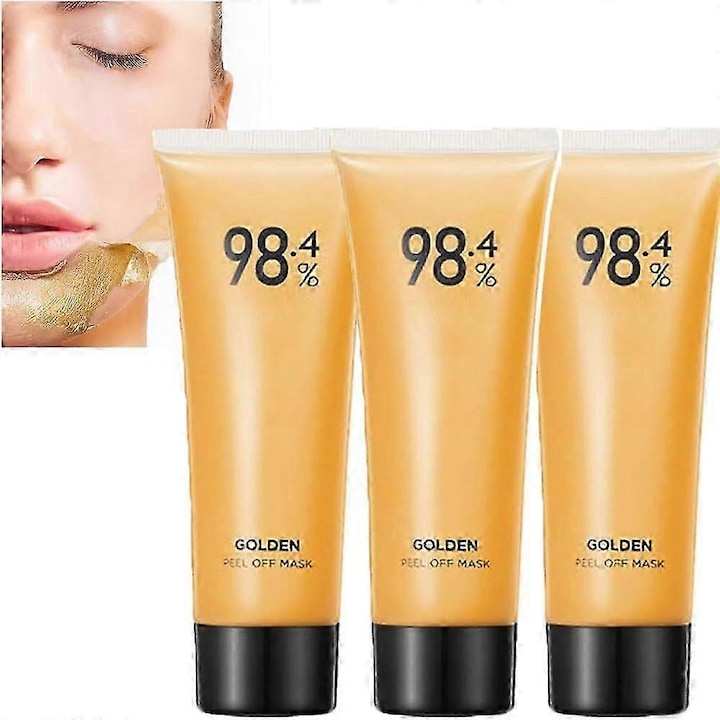 Masca de fata peel-off anti-rid cu aur 24k 3 bucati pentru curatare profunda potrivita pentru toate tipurile de ten