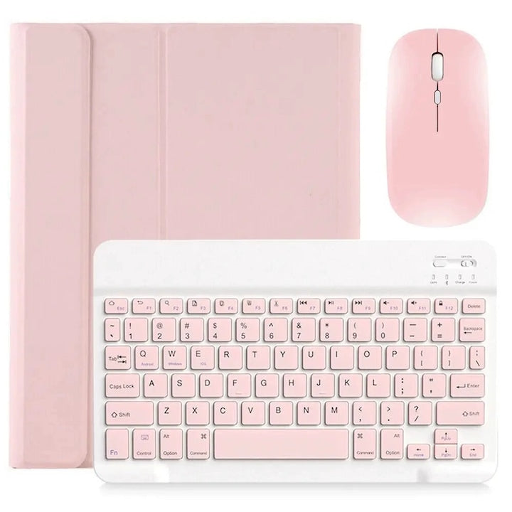 Keyboard for iPad 9/8/iPad 10.2/10.5/air3 inch comes with a Bluetooth mouse, slim design, pink