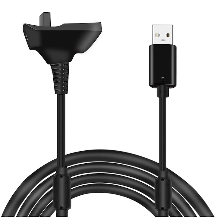 Cablu de incarcare USB compatibil cu controlerul wireless Xbox 360/360 Slim 5V lungime cablu 150 cm Negru