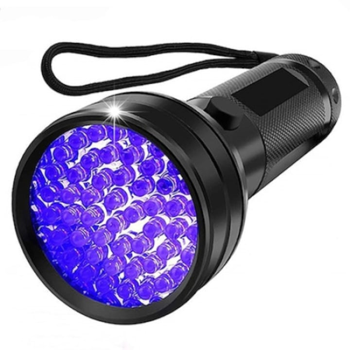 UV Flashlight 51 LED Aluminum Alloy Black