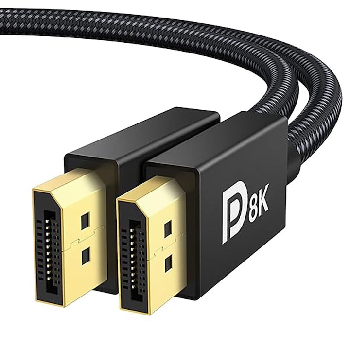 DisplayPort 1.4 Cable Rqiurpn 8K@60Hz 4K@144Hz 2K@240Hz 2m Black