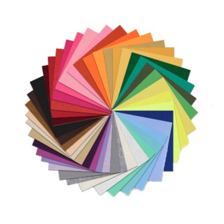 Set 40 fetru artizanat copii decoratiunicreative 15x15cmx1mm Multicolor