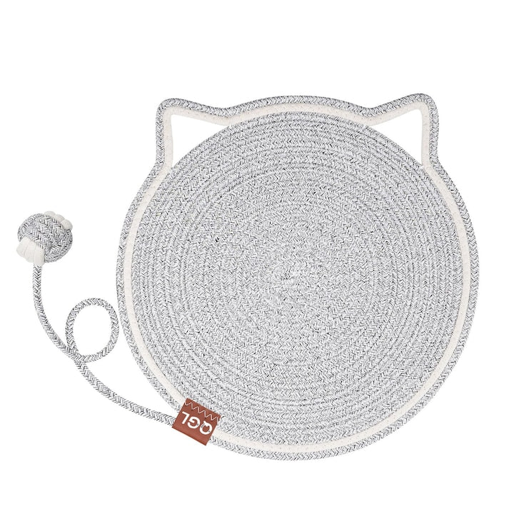 Covoras de joaca pentru pisici protectie mobila jucarie inclusa gri 42x42cm