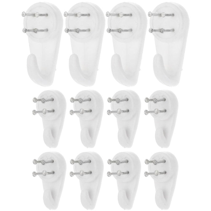 Set 12 Carlige Cu Ac Fx Tools 3x1.5x4x2 cm Fabricate Din Material Rezistent Potrivite Pentru Montaj In Beton Lemn Si Gips-Carton Montaj Usor Fara Gaurire Aspect Universal Alb