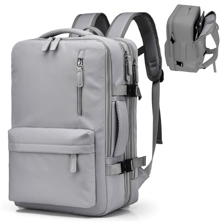 Rucsac de voiaj unisex Rucsac de calatorie pentru laptop Rezistent la apa capacitate mare design cu port USB Rezistent la uzura si la zgarieturi design cu mai multe compartimente material respirabil 38x52x12cm Gri