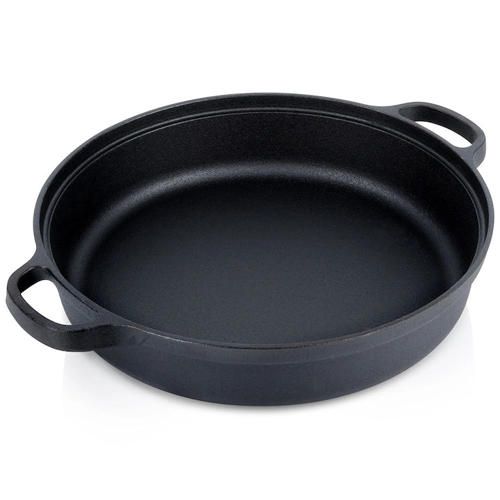 Tigaie Din Fonta Vilde 30 cm Neagra Adanca Capacitate 3.5 L Rezistenta La Temperaturi Ridicate Pentru Prajire Si Coacere Manere Ergonomice Utilizare Universala