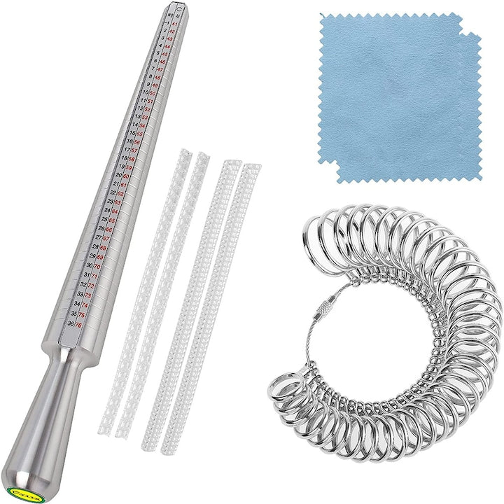 Set de 8 masuratori inele Otel Marimi europene 41-76 Multicolor