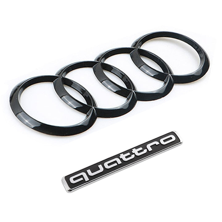 Audi Trunk Emblem ZOUN All-Wheel Drive Emblem Glossy Black Audi Emblem Compatible with AUDI A5 A6 A7 Q5 Q7