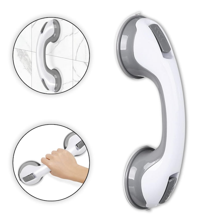 Maner de Siguranta LuckyLu cu Ventuze 30x9cm alb-gri