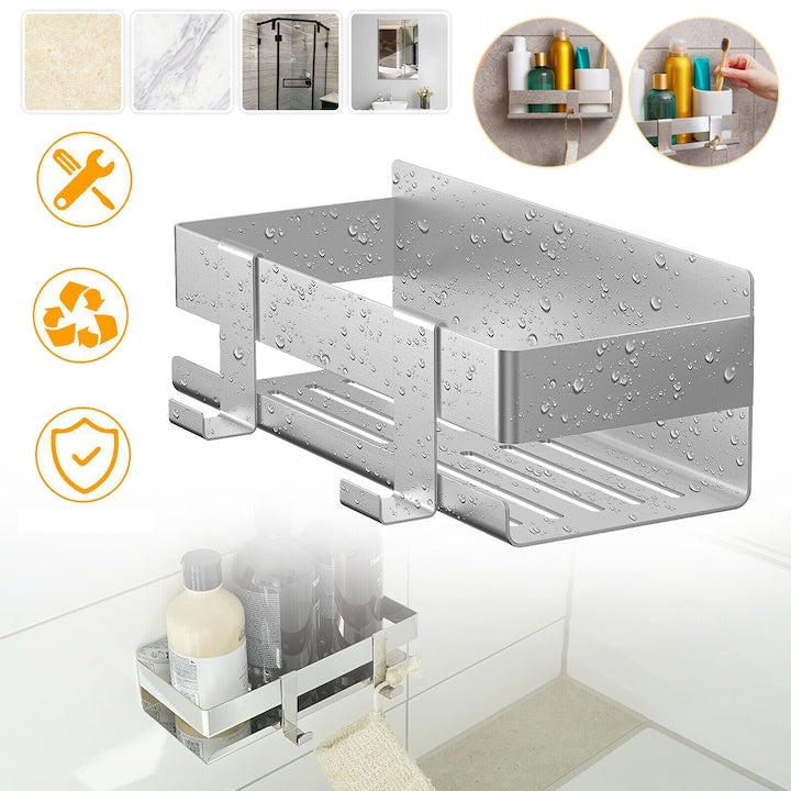 Suport de dus CHOOLY otel inoxidabil 2 carlige 22x9cm