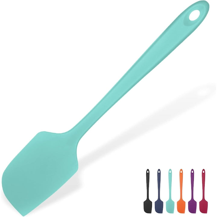 Flexible silicone spatula kitchen utensil set heat resistant easy to clean green