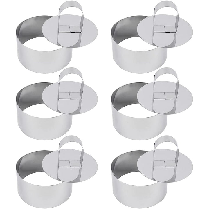 Set 6 Forme rotunde pentru prajituri 4 * 8 cm otel inoxidabil