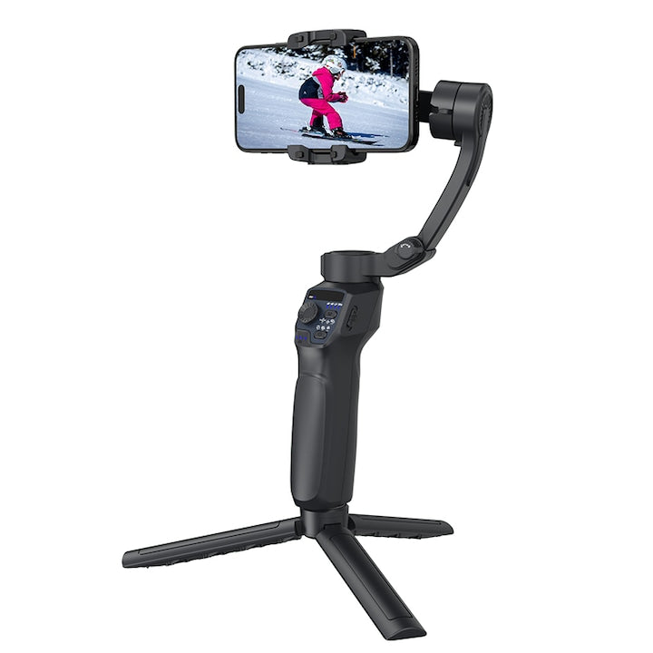 Stabilizator imagine pentru telefon 3 Axe Rqiurpn Stabilizator Telefon Cu Bluetooth Aplicatie iOS Si Android Time-Lapse Zoom/Auto Face Tracking Object Tracking Pano Foto Functie Infrumusetare