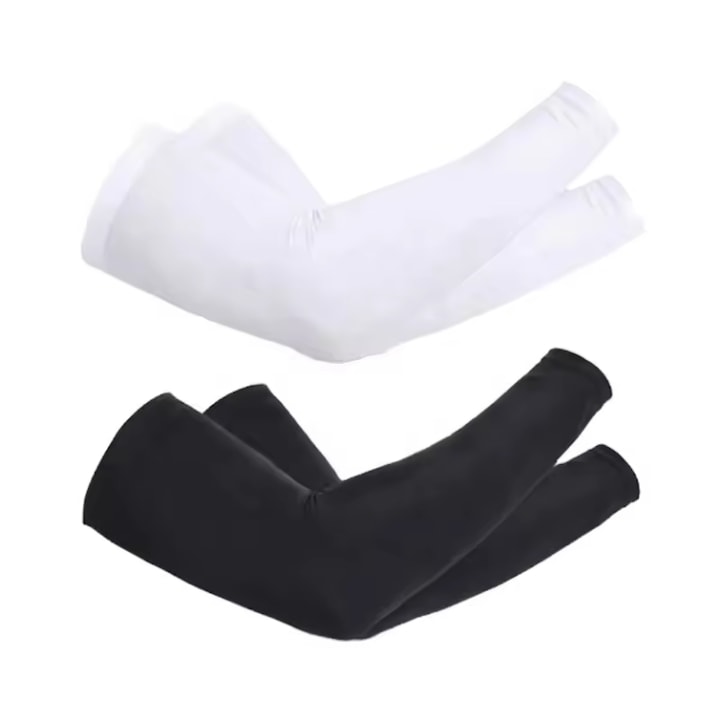 Set 4 maneci protectie UV Matase 38 cm Negru/Alb