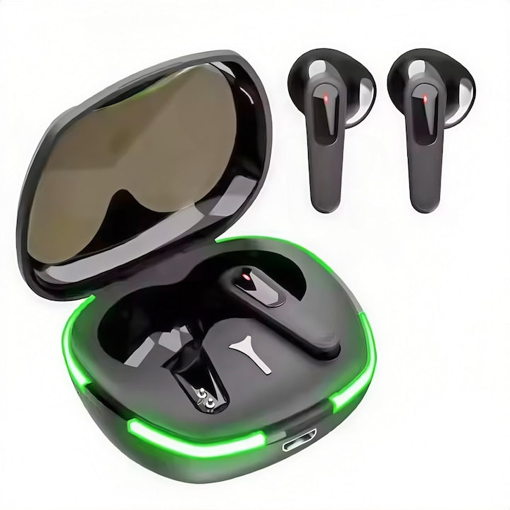 Wireless Bluetooth Headphones Audio Wireless Bluetooth 5.4 80-hour Battery Life HD Microphone Touch Control Low Latency Water Resistant Sport Universal Compatibility Illuminated Case 8D Sound Black