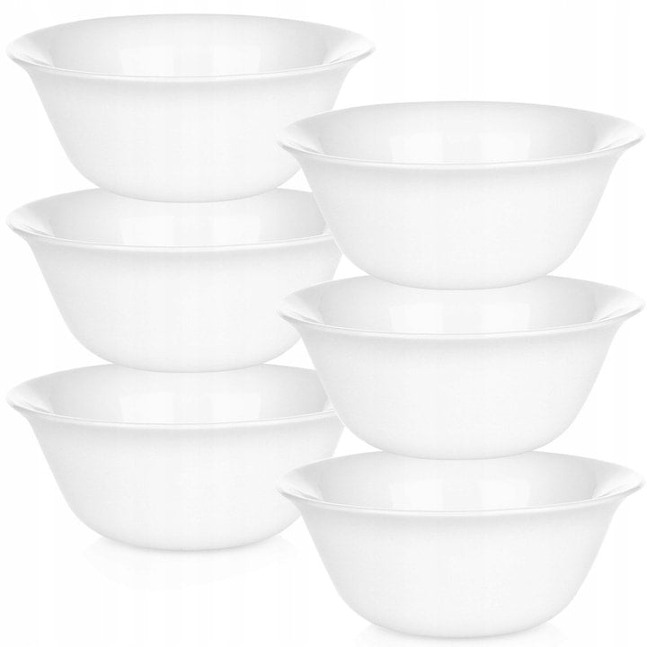 Set 6 Boluri Vilde Sticla 300 ml Alb 13x13x5 cm Rezistente La +100C
