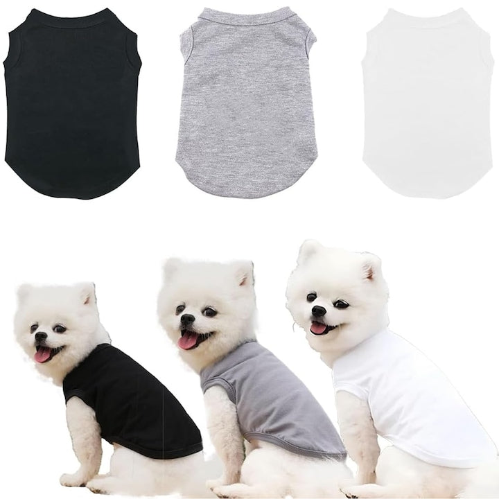 Imbracaminte pentru caini ZGGZERG Accesorii animale Haina pentru caine Moale si confortabil Prietenos cu pielea si respirabil Decolteu rotund Usor de purtat Pentru caini pisici Bumbac XL Negru/Alb/Gri