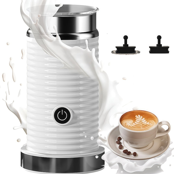 Wacorresi Milky Froth Milk Frother, Hot and Cold Frothing, Ideal for Lattes, Hot Chocolate, Cappuccinos, Frappes, Heating Function, Keep Warm and Temperature Control, 240ml, 500W, White