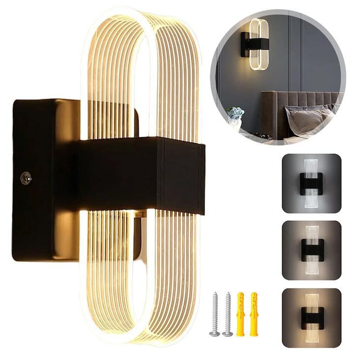 LED wall light CHOOLY 12W black 3000K/4000K/6000K 20.5x9cm