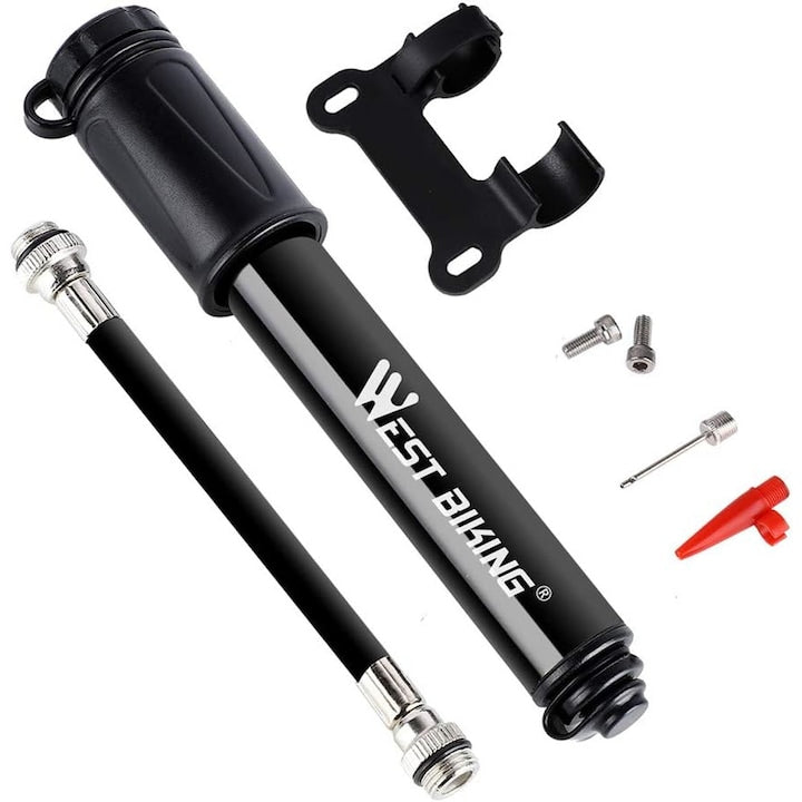 Pompa bicicleta Nybgyy aluminiu 100 PSI negru 19.5cm
