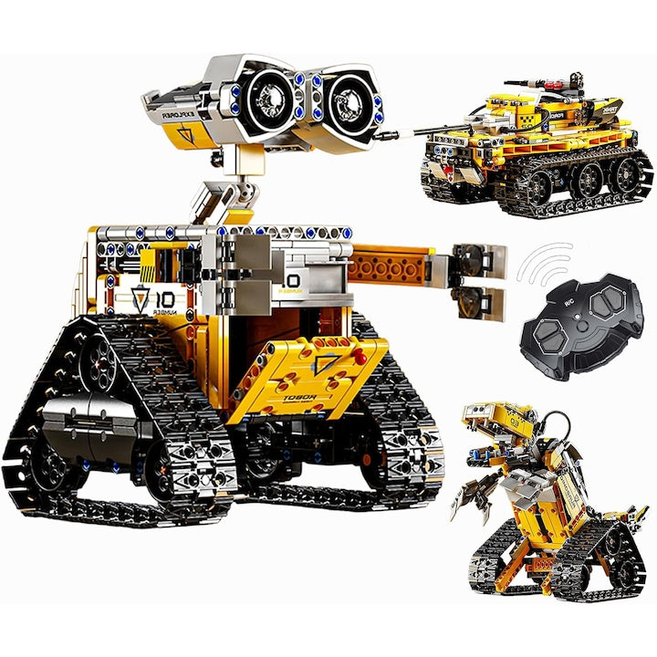 WALALLA 3-in-1 Building Set, Robot, Dinosaur, Military Tank, 632 Pieces, for Kids and Adults
