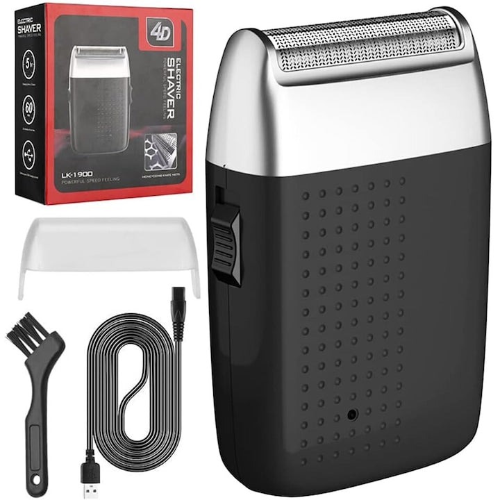 Nybgyy Shaver and Trimmer, titanium and stainless steel foil replacement, USB charging, Li-ion 60min, black