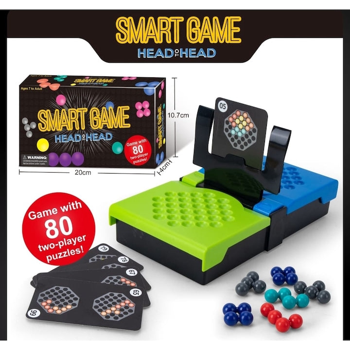 Educational Smart Game Head-to-Head 80 Interactive Challenges for 2 Players Ideal for Developing Logic and Concentration Compact Design Suitable for Children and Adults Ages 7+
