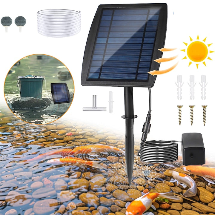 Pompa De Oxigen Solara Aerator Solar Pentru Iaz Pompa De Aer Pentru Iaz 6v 2.5w Oxigenator Solar Cu Teava Oxigenator Pentru Acvariu De Gradina Aerator De Oxigen Pentru Acvariu Pompa De Aer