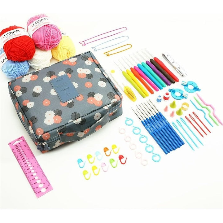 Set de crosetat 67 Piese Cu geanta depozitare Multicolor