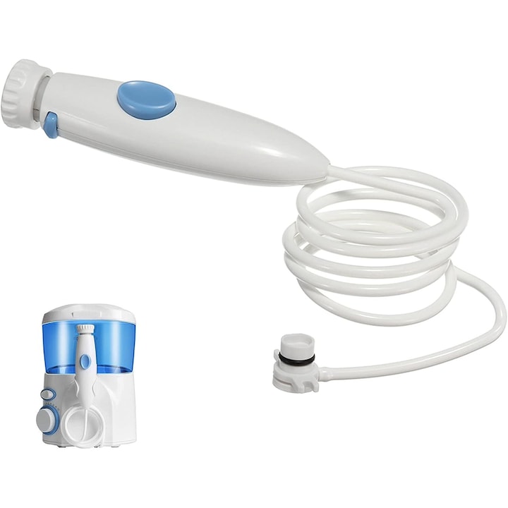 Set Maner si Furtun Irigator Bucal JENUOS ABS Alb 11.5x2.4cm Furtun 95cm pentru Waterpik WP-100/ WP-100EC