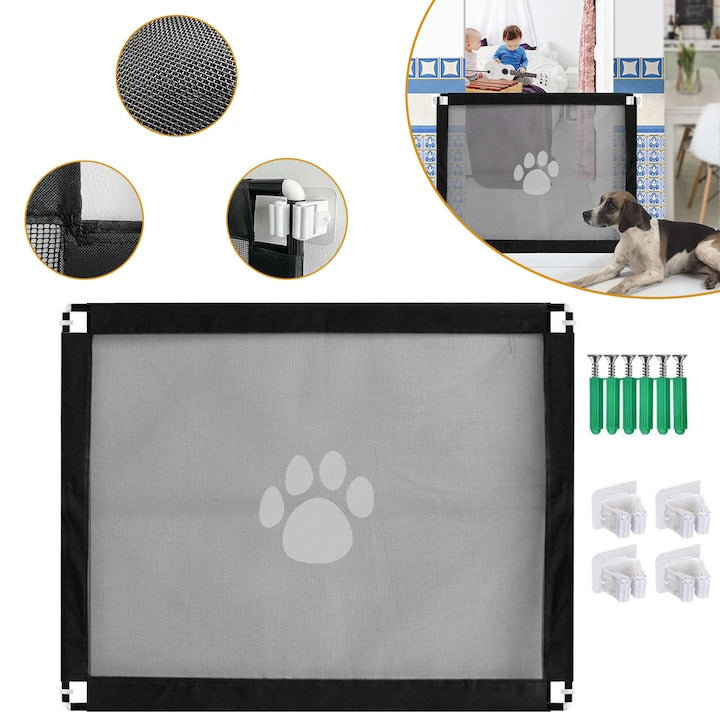 Safety Gate for Stairs Magic Dog Gate Safety Fence with Lock No-Drill Safety Gate 80 x 100 cm Barriers for Children and Dogs Stair Protection
