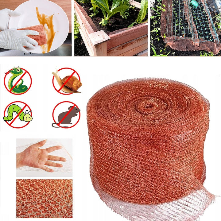 Plasă din cupru CHOOLY 12m x 12 5cm protecție eficientă împotriva rozătoarelor și melcilor