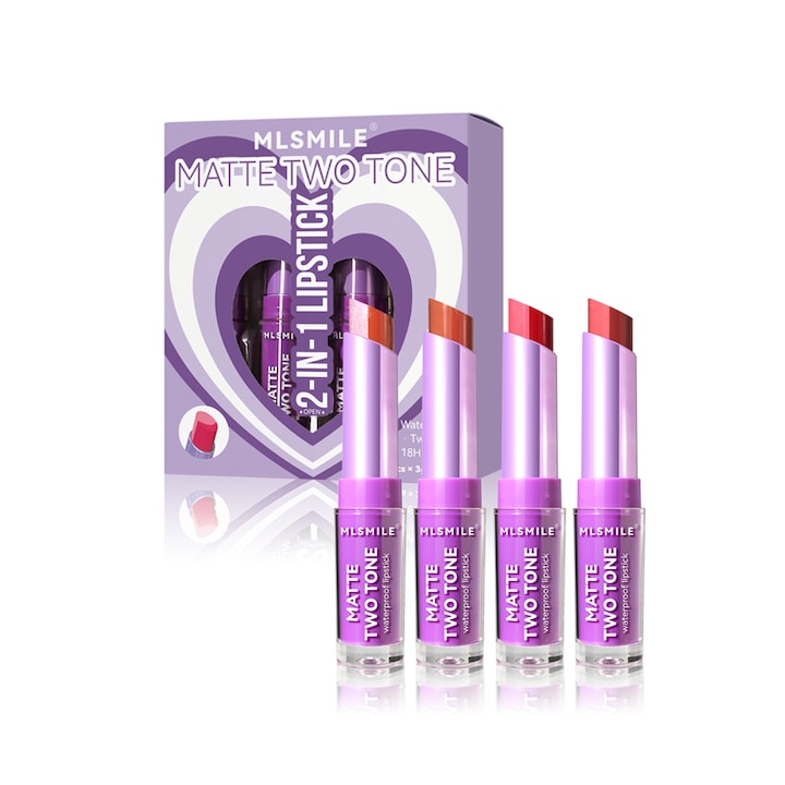 Set ruj bicolor culoare gradient rezistent la apa si de lunga durata creion de buze set de patru piese