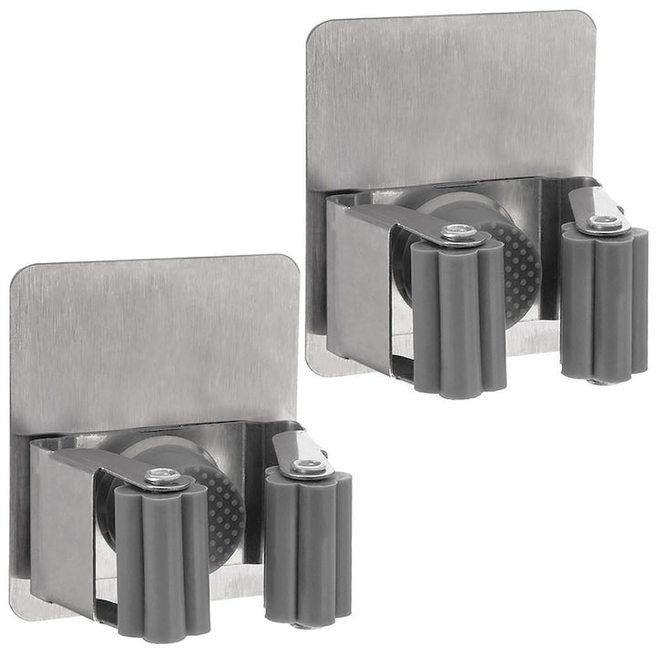 Set 2 Suporturi Autoadezive Orion Gri 5.5x4x7 cm