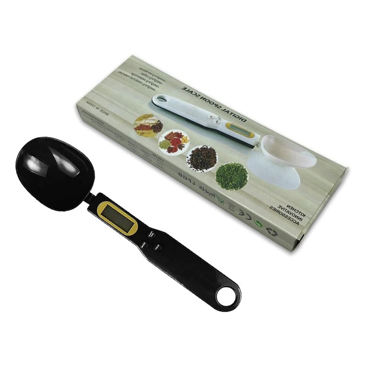 Cantar manual cu lingura de masurare Senmase Gram de inalta precizie Afisaj electronic LCD precis Cantarire si masurare Potrivit pentru ingrediente lichide si solide 0 1 g-500 g 23×5 8×2cm Negru