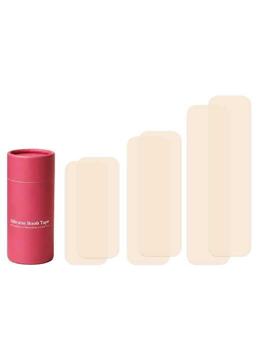Fantasy - Boob Tape Set, One-Piece Silicone Nipple Covers, 6 Pieces, Instant Lifting Push-Up Effect, Invisible and Waterproof Boob Tape, Cup A-G, Suitable for Camisoles, Off-the-Shoulder Tops, Nude Open