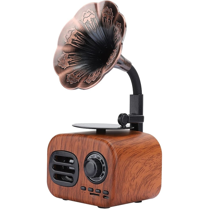 WALALLA Retro Radio Bluetooth 4.1 FM Support TF 1200mAh Battery Brown